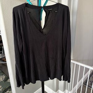 Lucky Brand Black V-Neck Top